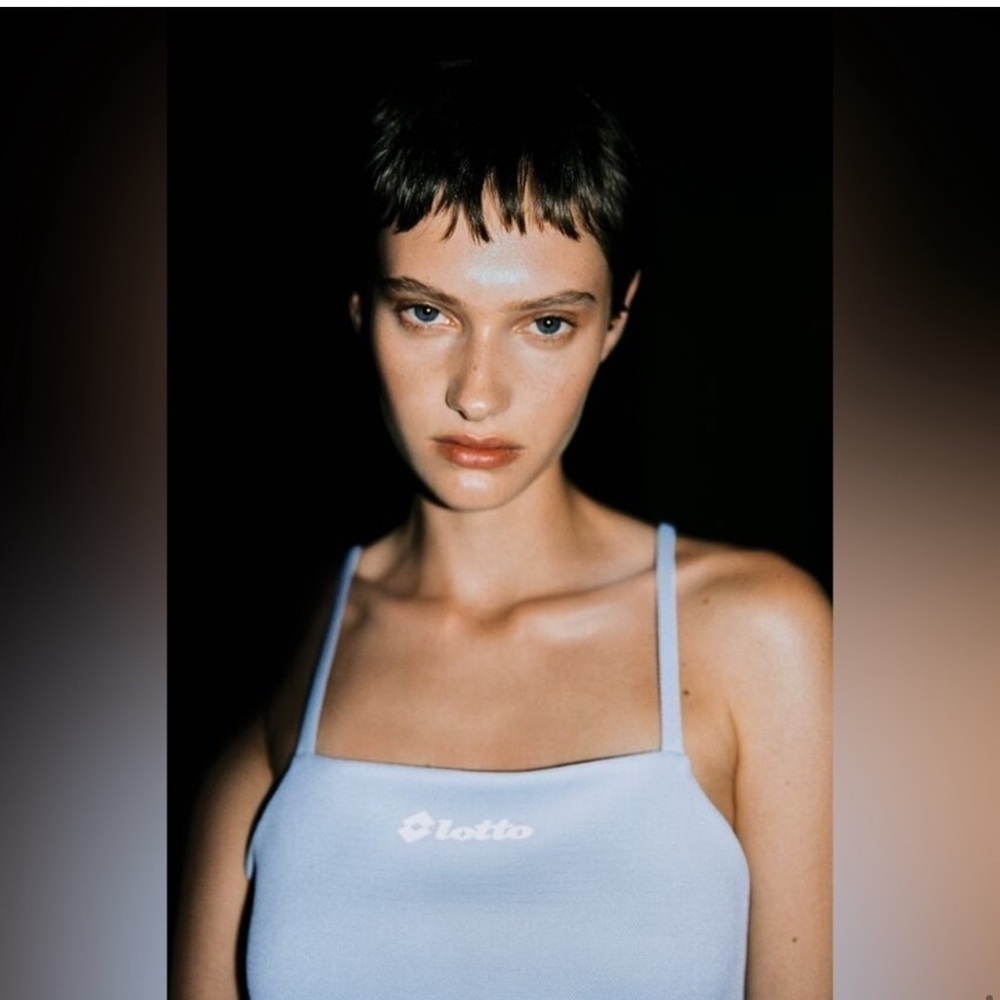 Zara x lotto collaboration dress powder baby blue size M coquette trendy tennis - Picture 6 of 6
